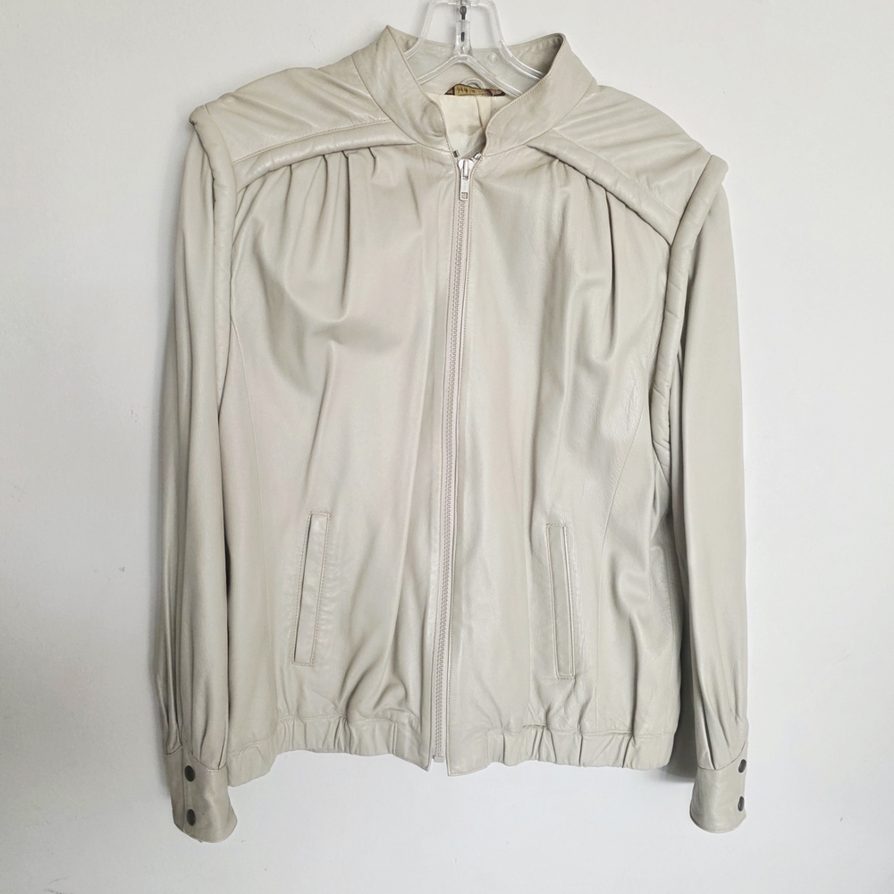 Vintage‎ Cream Leather Jacket